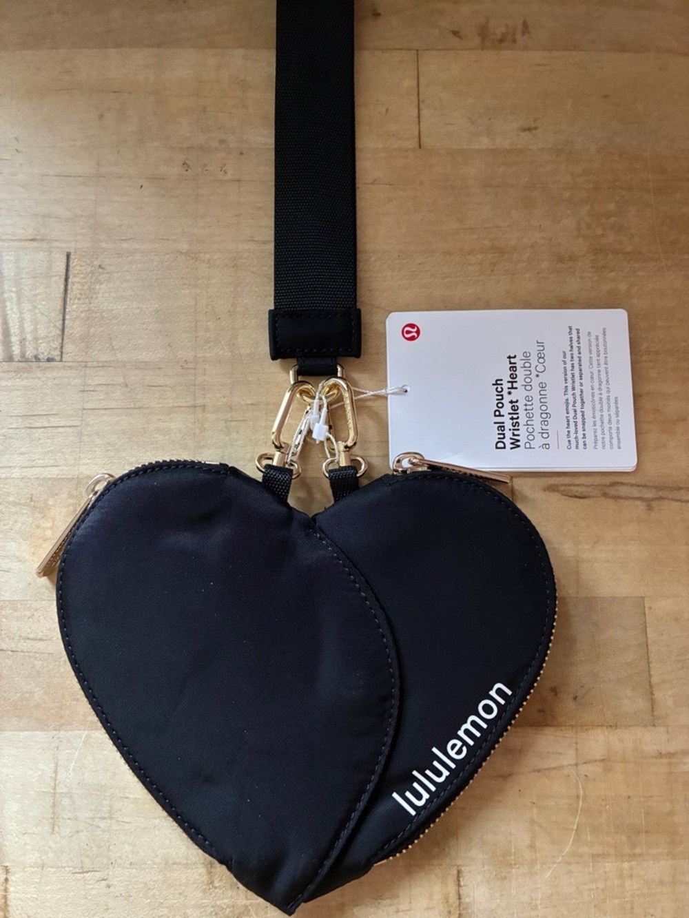 Lululemon Dual Double Heart Pouch Wristlet!